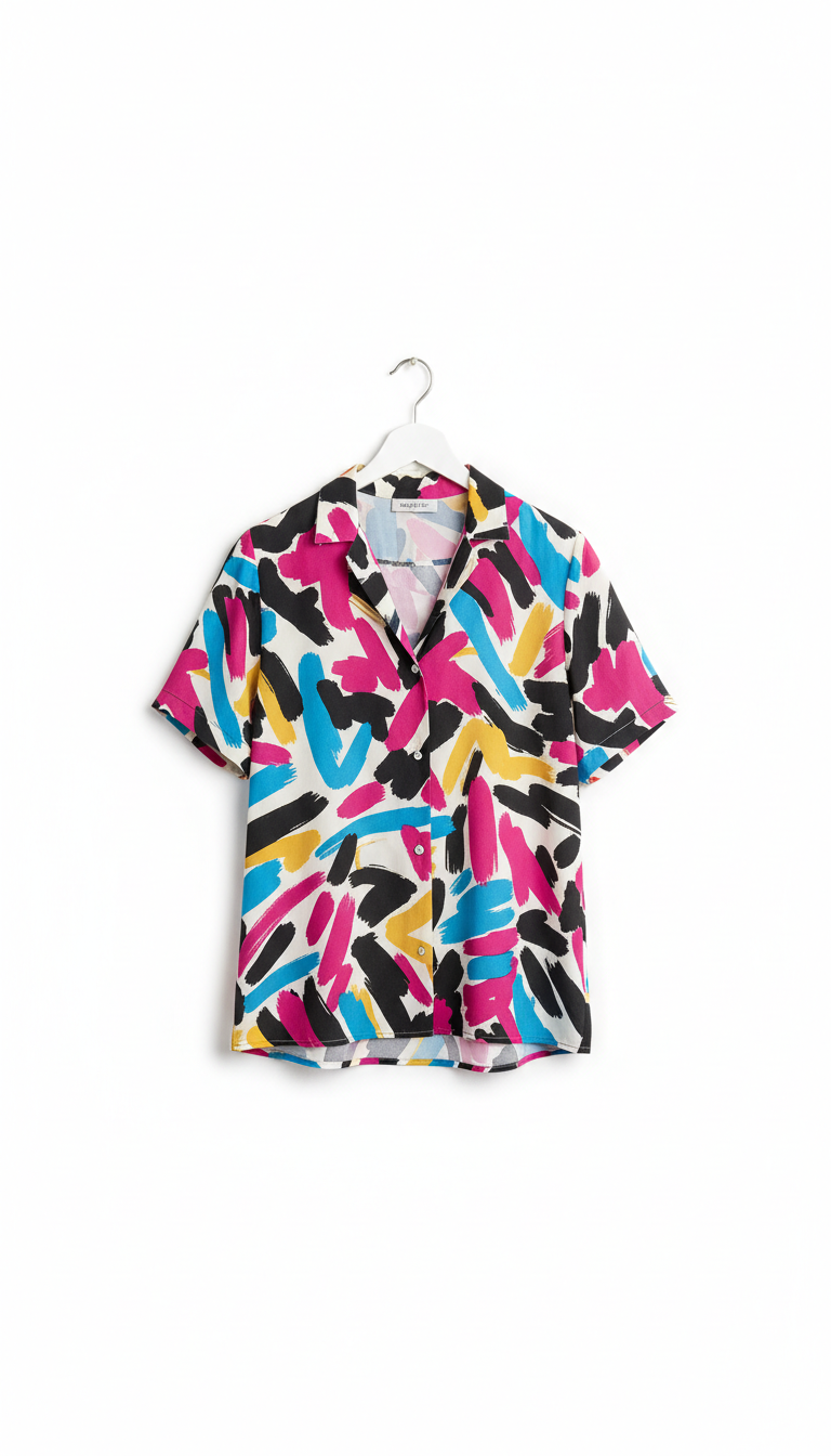 Gallery magenta abstract print shirt